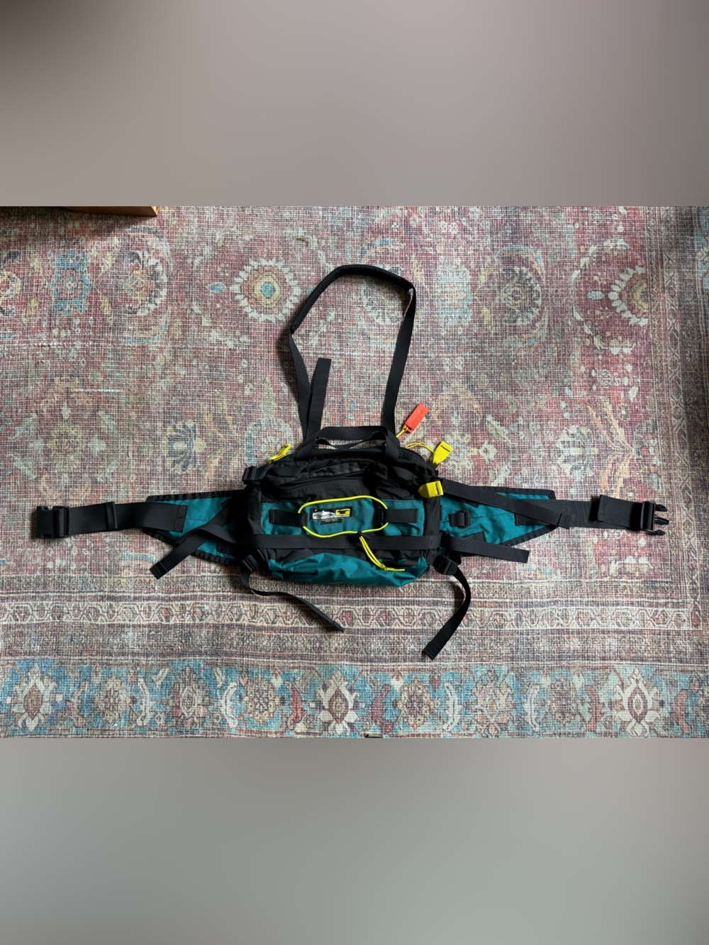Vintage 90’s Mountainsmith Tour Pack Teal and Black with Yellow Accents